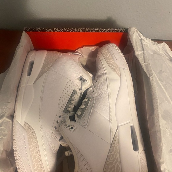 Jordan Air 3 Retro White and Metallic Sneakers